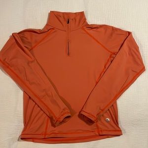 Mountain Hardwear orange quarter zip long sleeve base layer